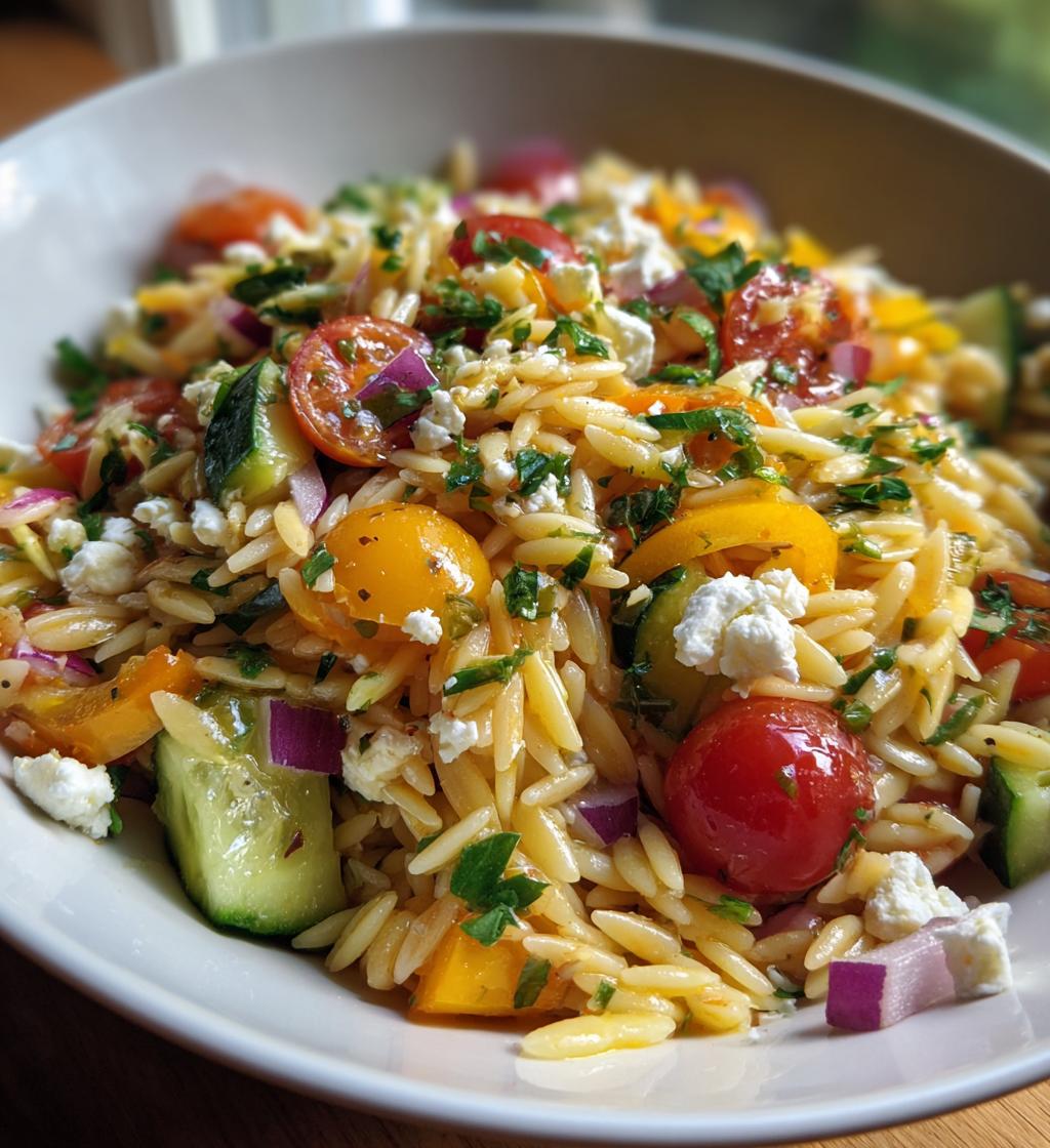 rainbow orzo salad