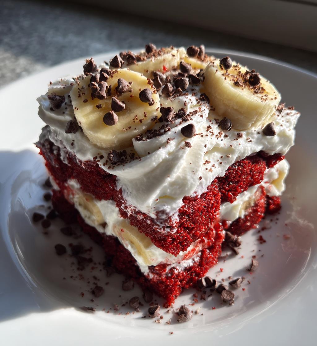 red velvet banana pudding - detail 1