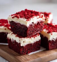 red velvet brownies with cream cheese frosting