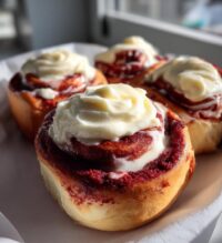 red velvet cinnamon rolls