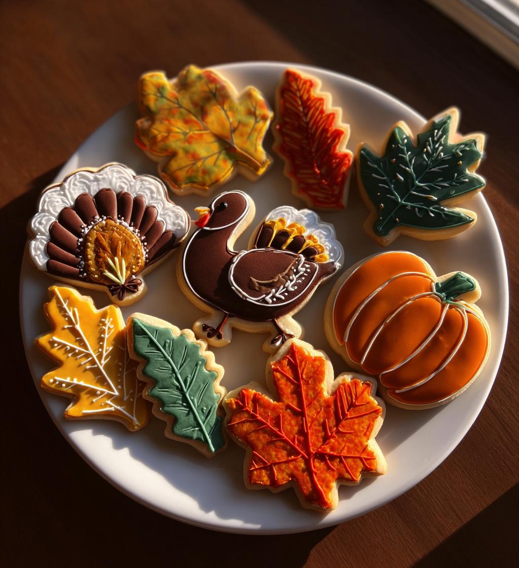 royal icing thanksgiving cookies
