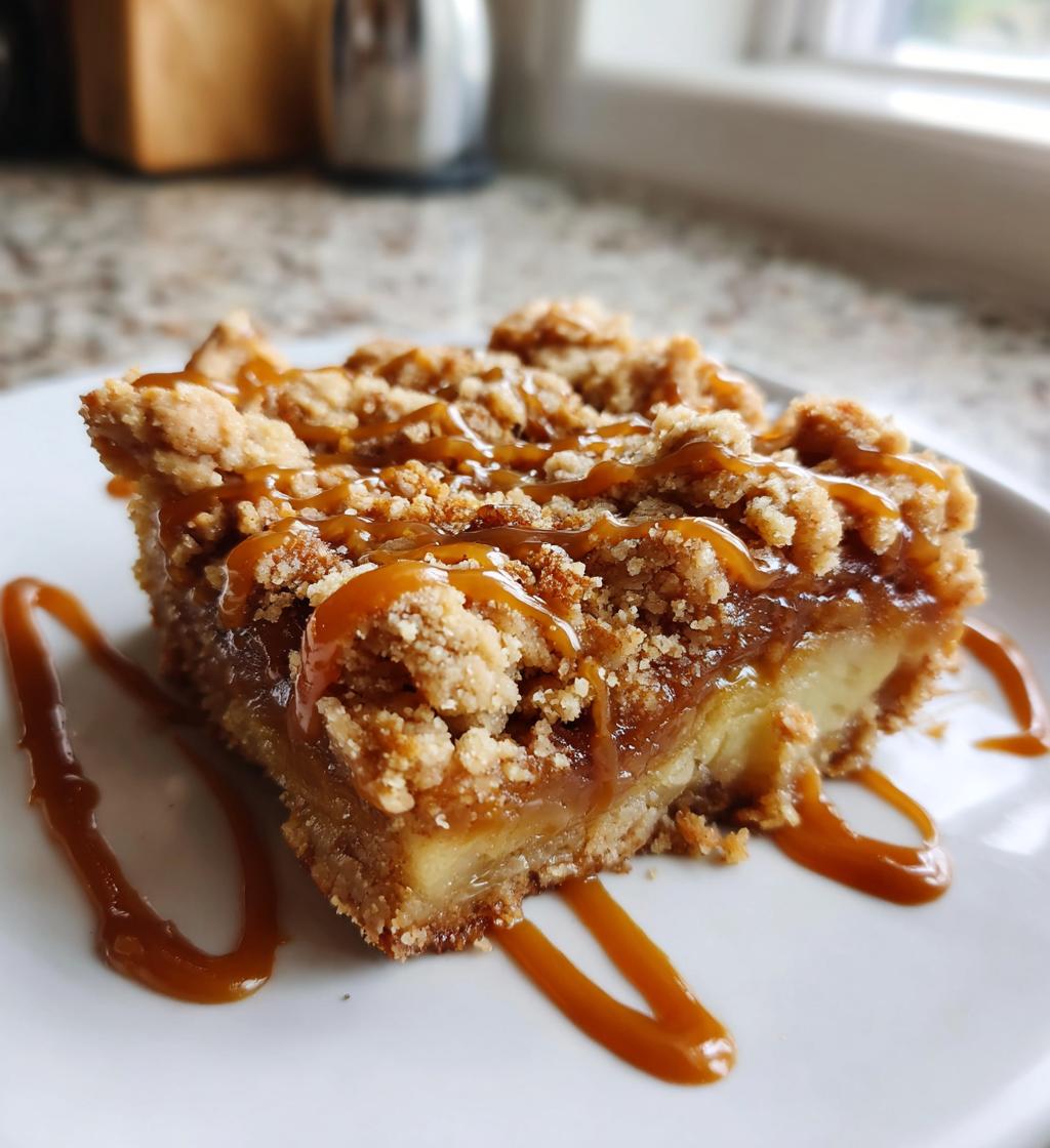 salted caramel apple crumble bars - detail 1