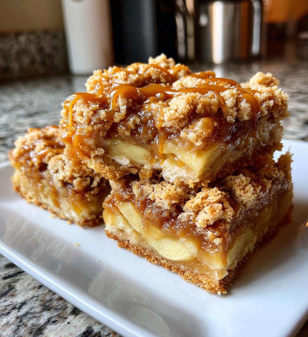 salted caramel apple crumble bars