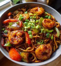 shrimp teriyaki steak noodles