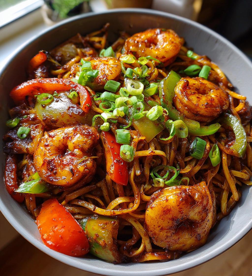 shrimp teriyaki steak noodles