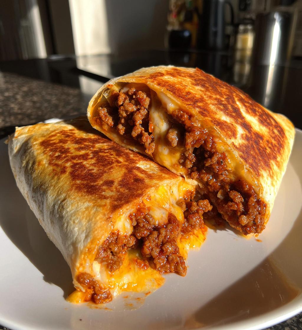 sloppy joe grilled burritos