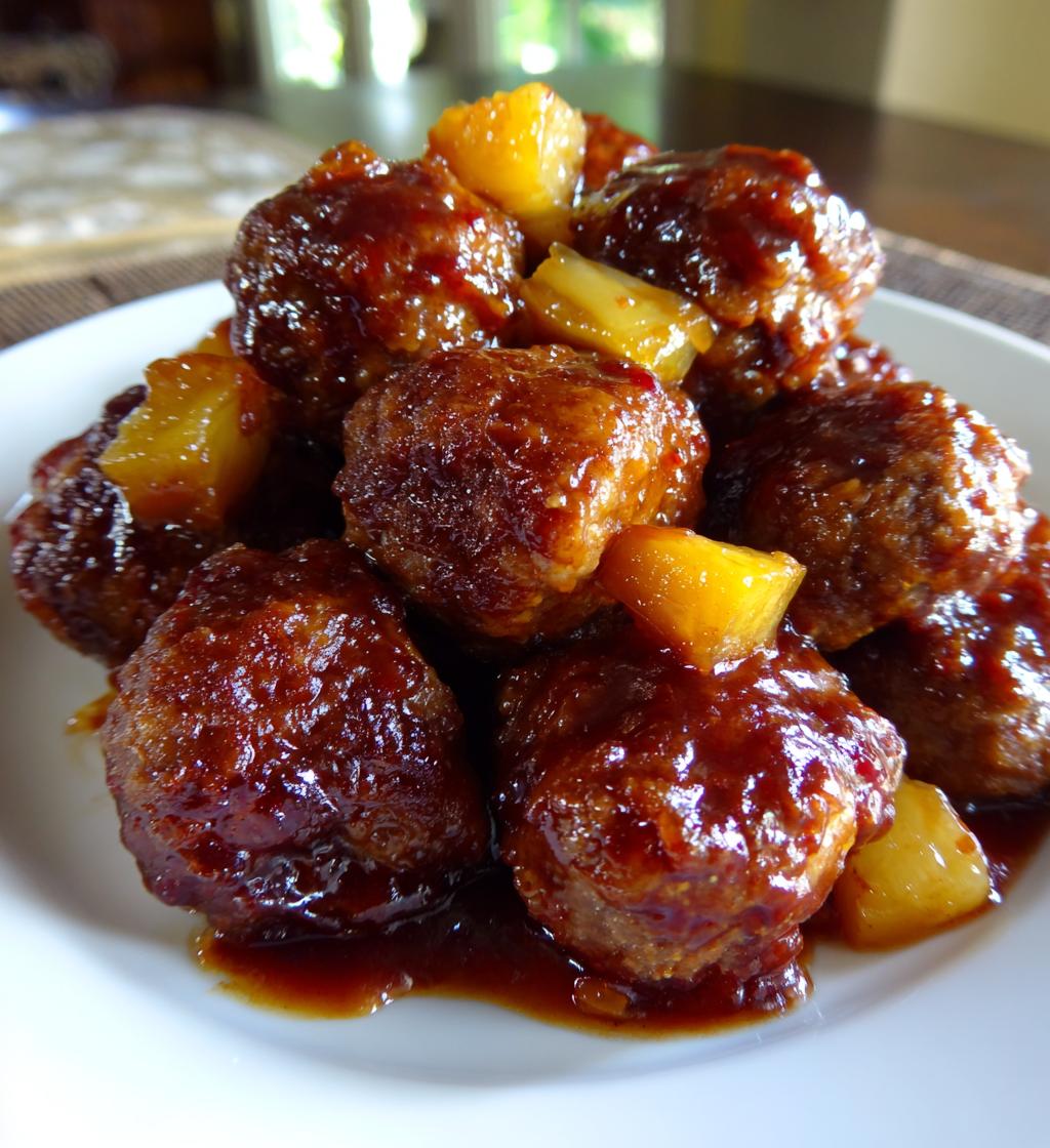slow cooker pineapple barbecue meatballs a sweet and savory delight