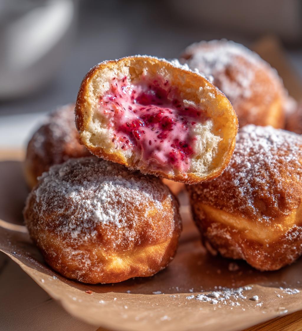 strawberry cheesecake filled donuts