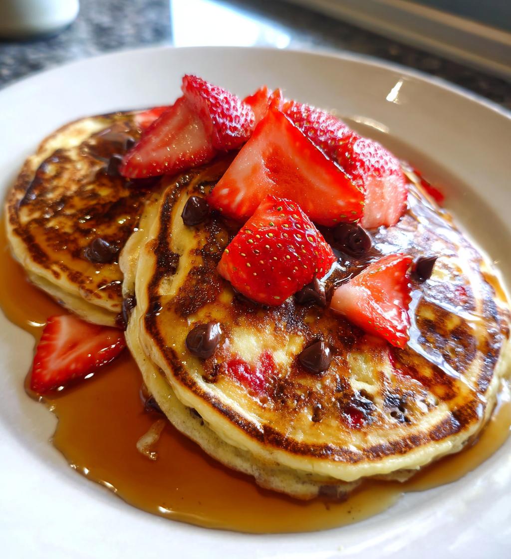 strawberry chocolate chip pancakes