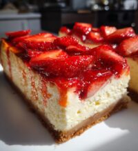 strawberry glazed cheesecake