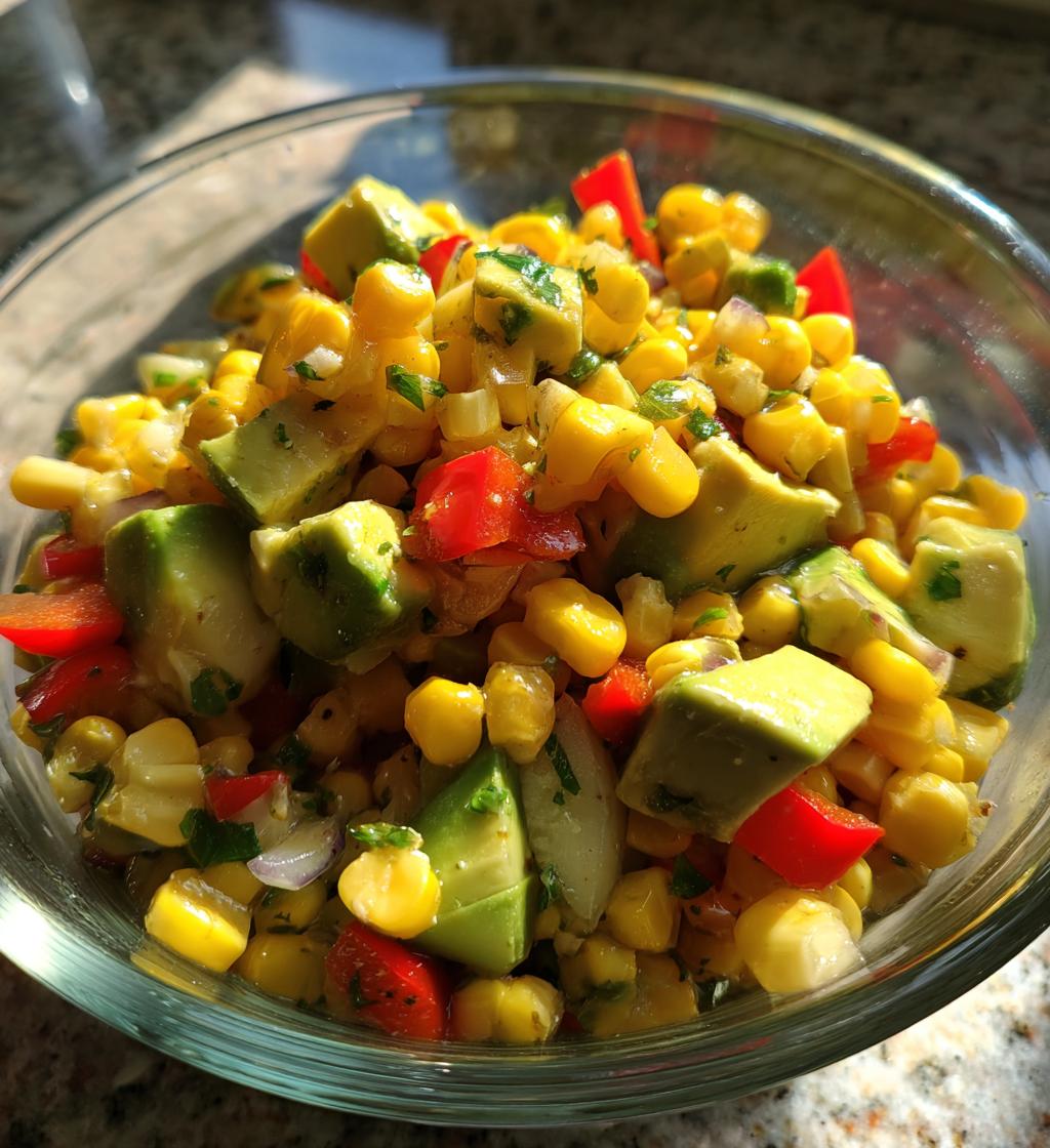 summer corn salad with avocado