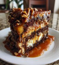 turtle caramel cake