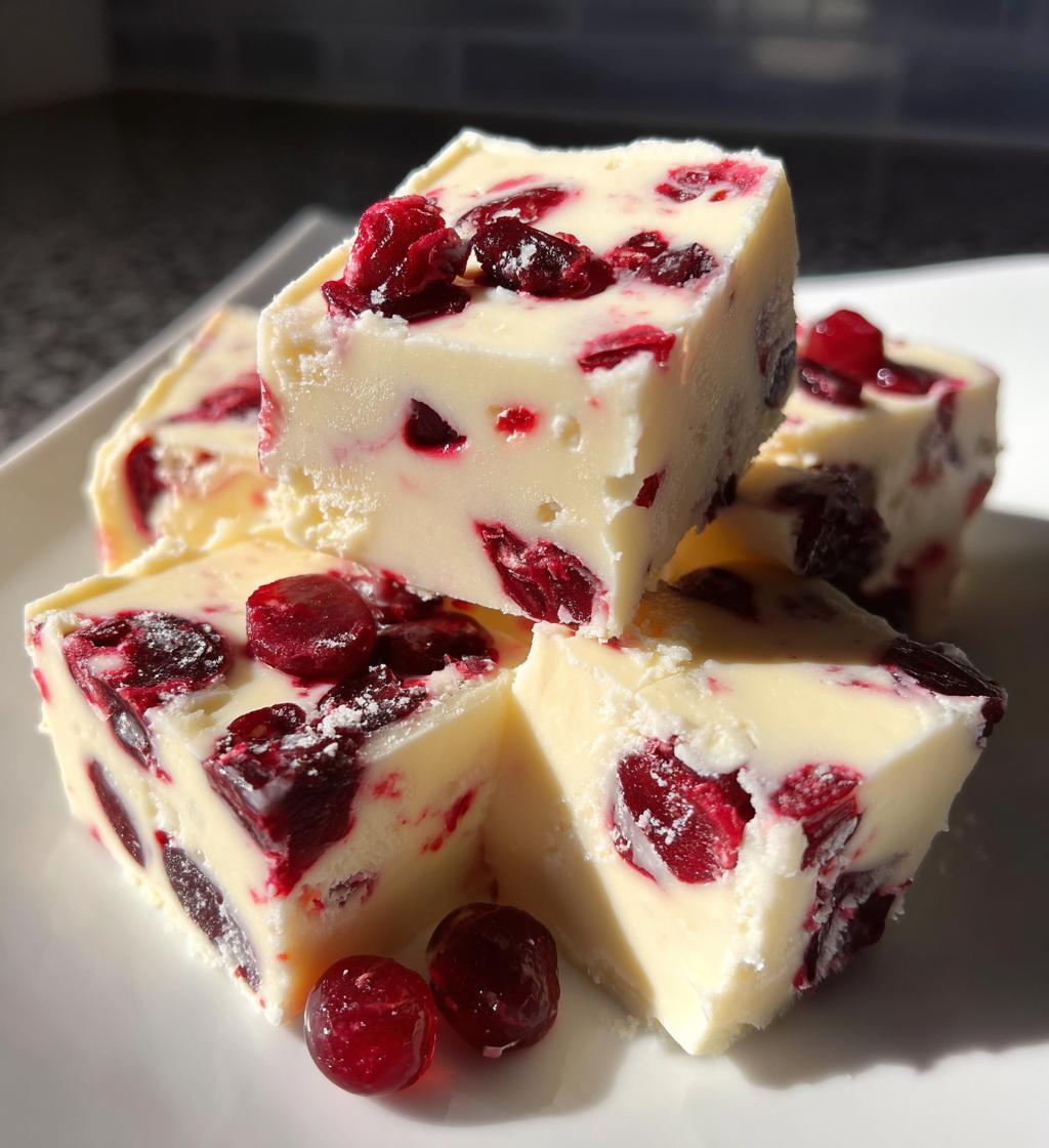 white chocolate cherry fudge