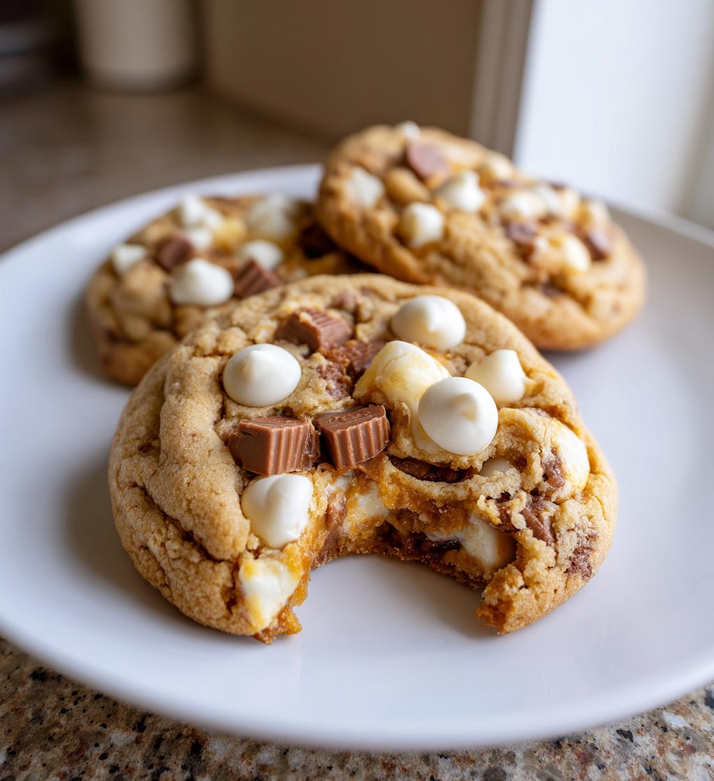 white chocolate reeses cheesecake cookies - detail 1