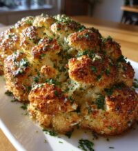 whole roasted cauliflower with butter sauce