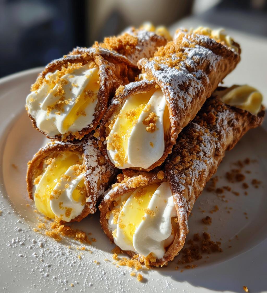 zesty lemon meringue pie cannolis
