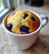 blueberry muffin in a mug