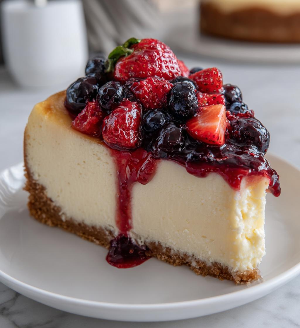 cheesecake with berry compote
