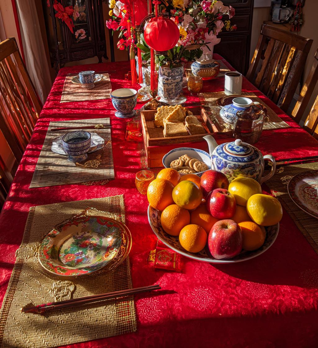 chinese new year dinner table