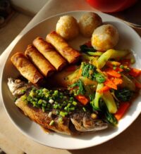 chinese new year food setup