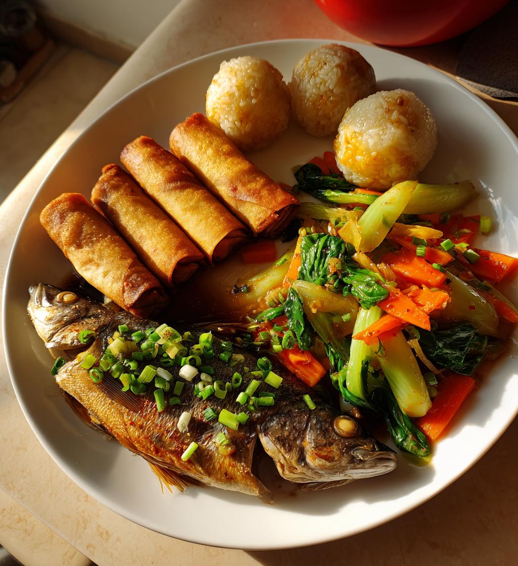 chinese new year food setup