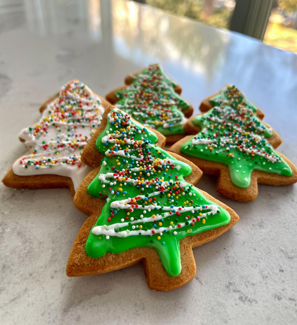christmas tree cookies decorated