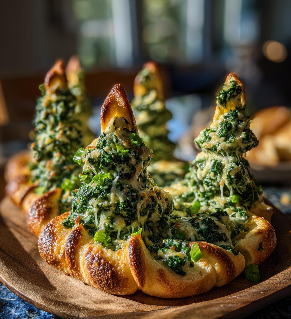 christmas tree spinach dip breadsticks