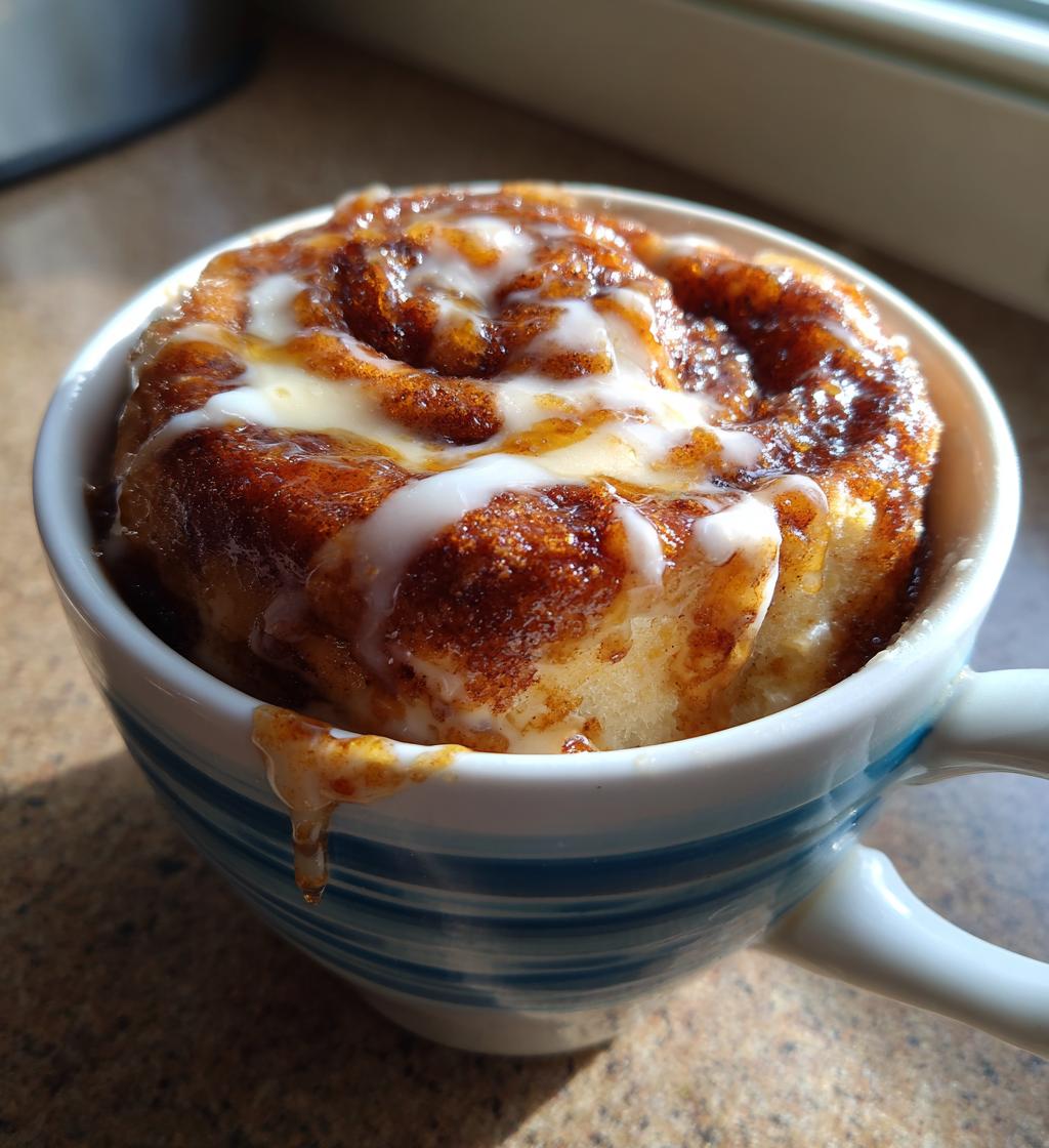 cinnamon roll in a mug