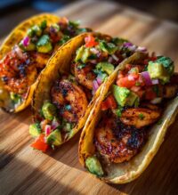 grilled shrimp tacos with avocado salsa