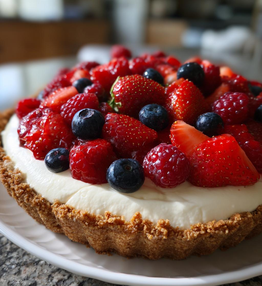 no bake berry cream pie