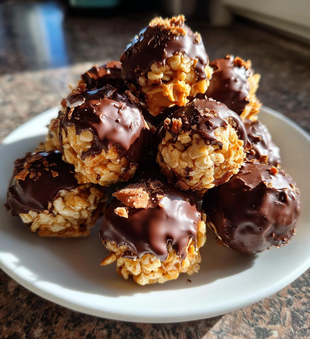 peanut butter balls with rice krispies
