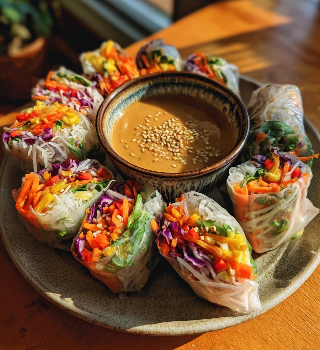 spring rolls with peanut sauce