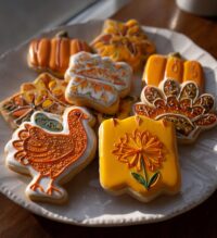 thanksgiving royal icing cookies