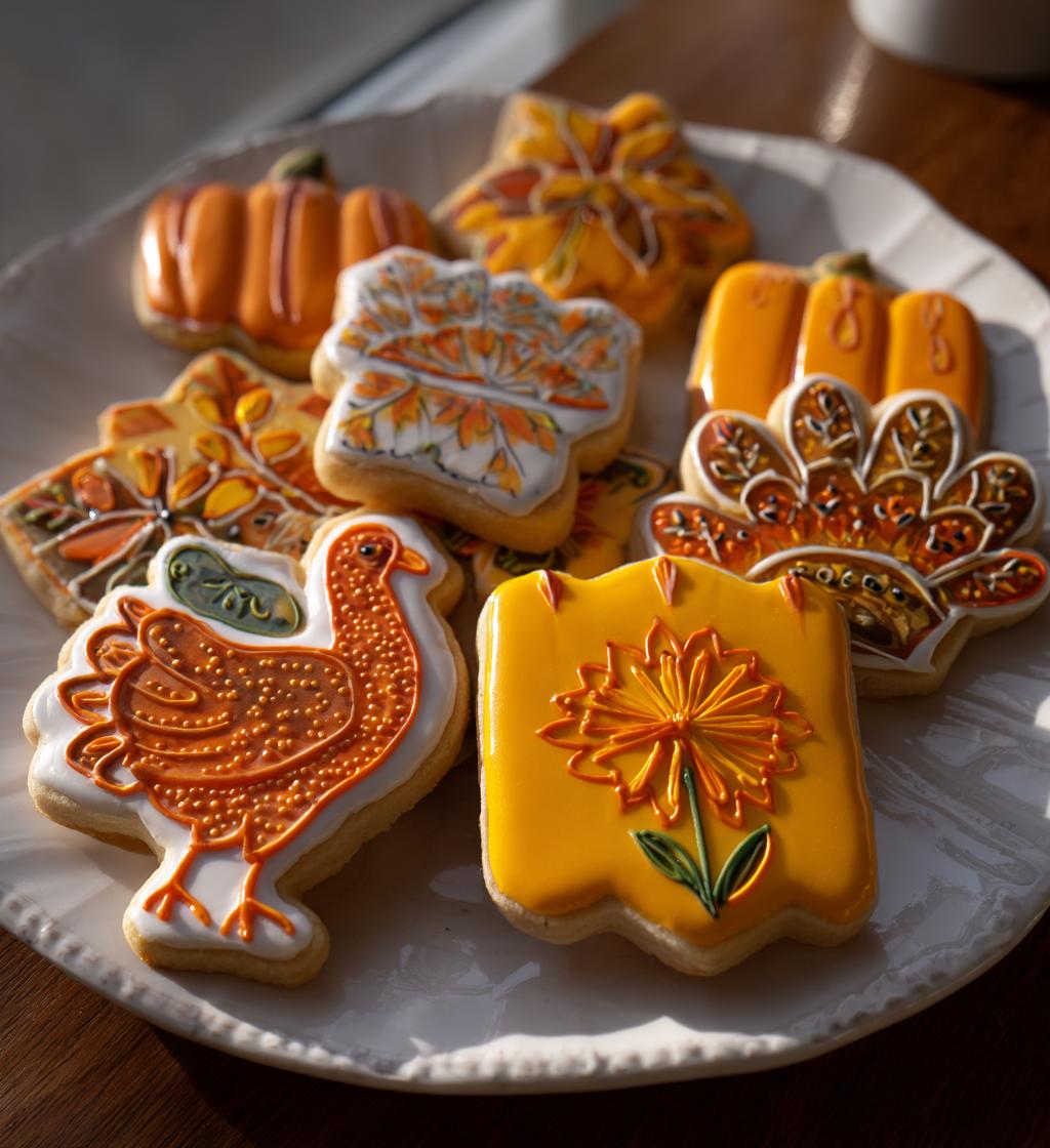 thanksgiving royal icing cookies