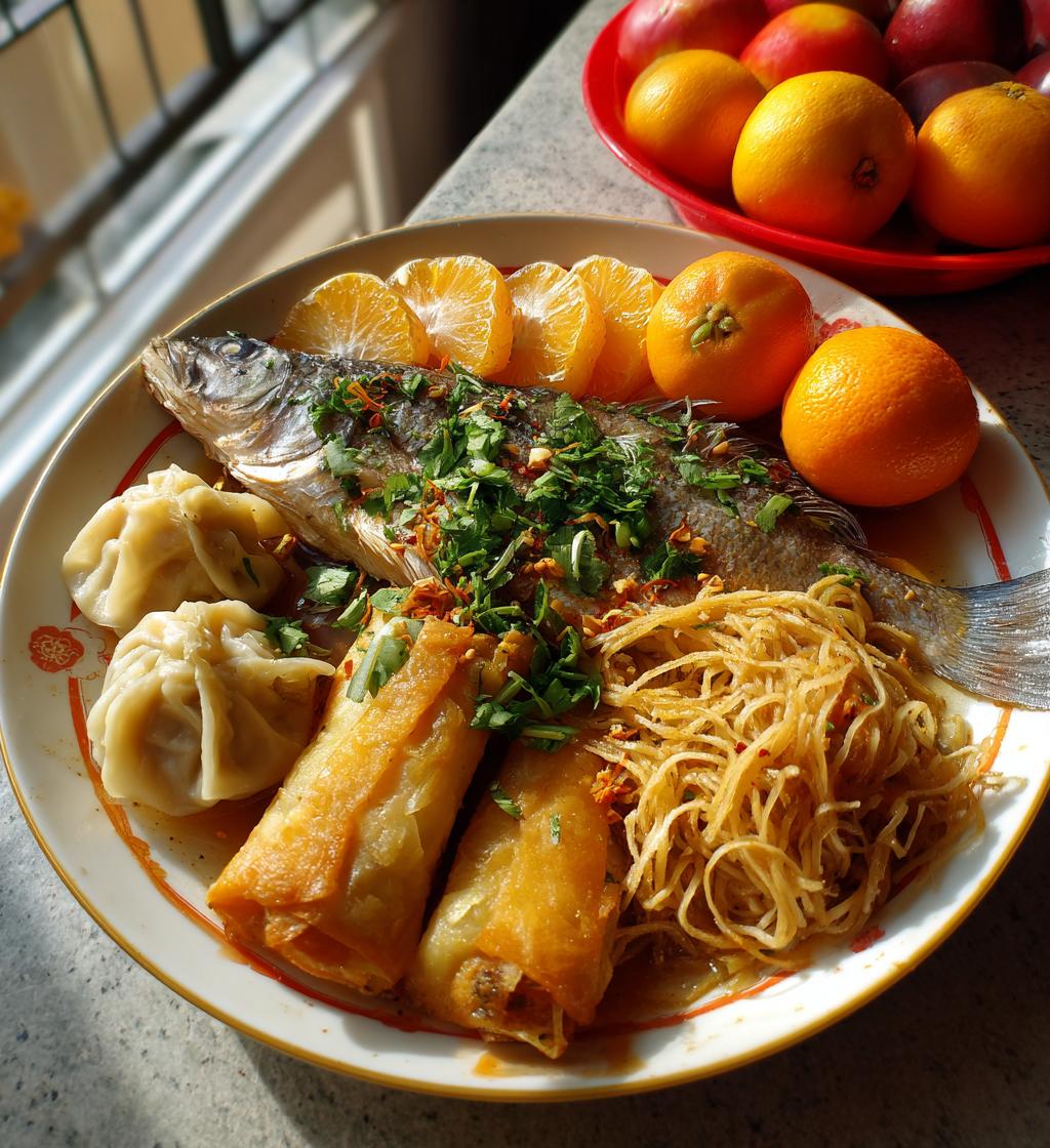 traditional chinese new year food display