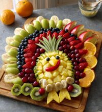 turkey fruit platter thanksgiving