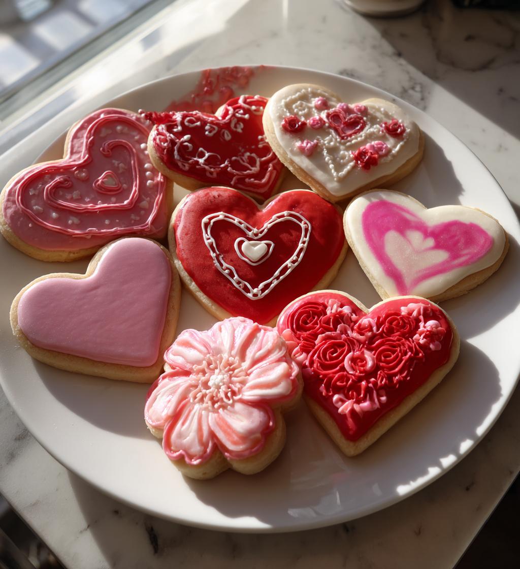valentine cookies decorated