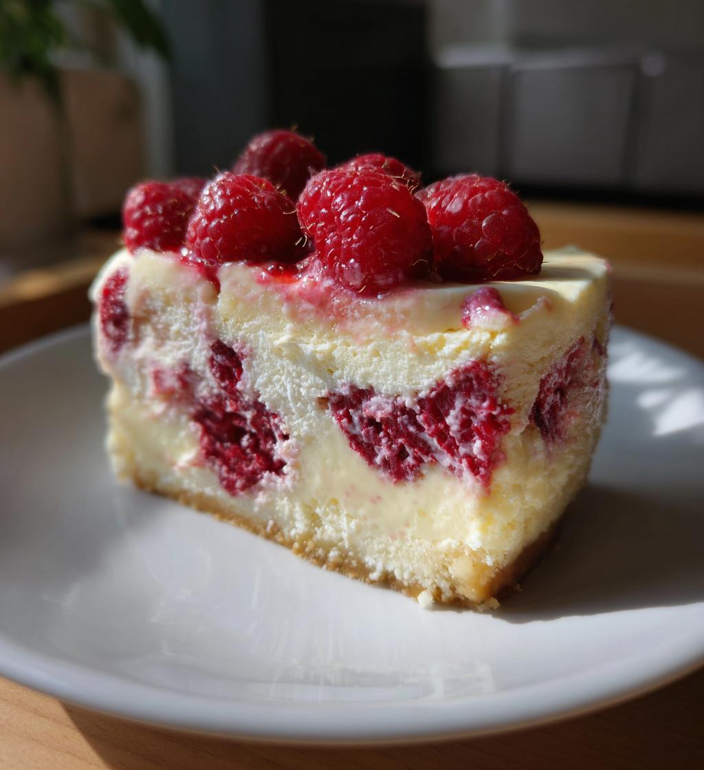 white chocolate raspberry cheesecake