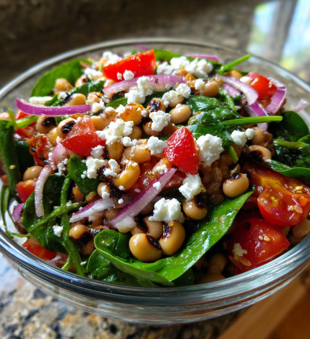 black-eyed pea salad with spinach