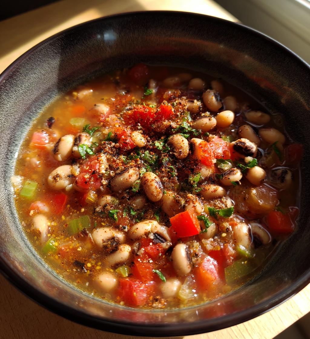 black-eyed pea soup with chili