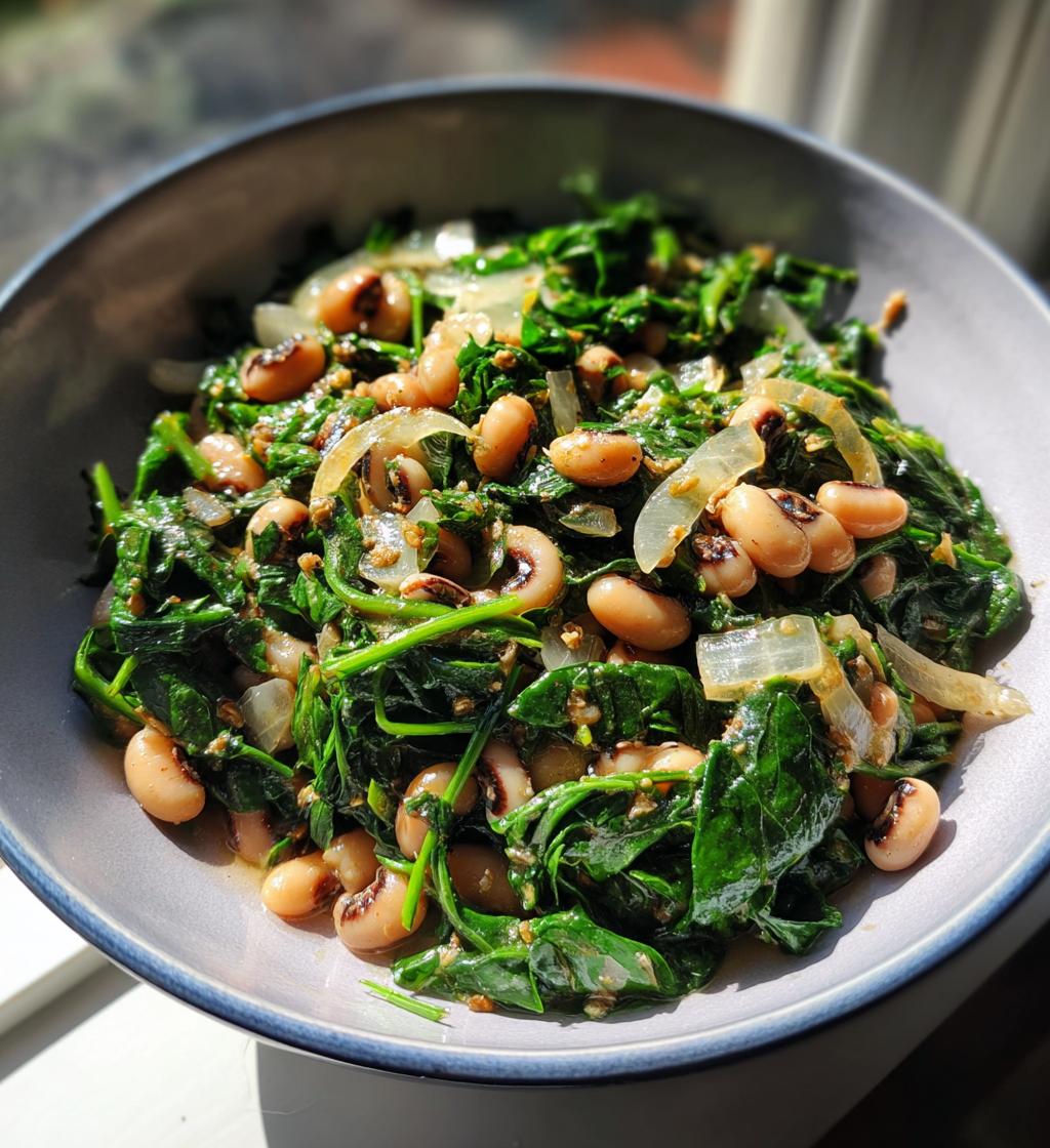 black eyed peas and spinach