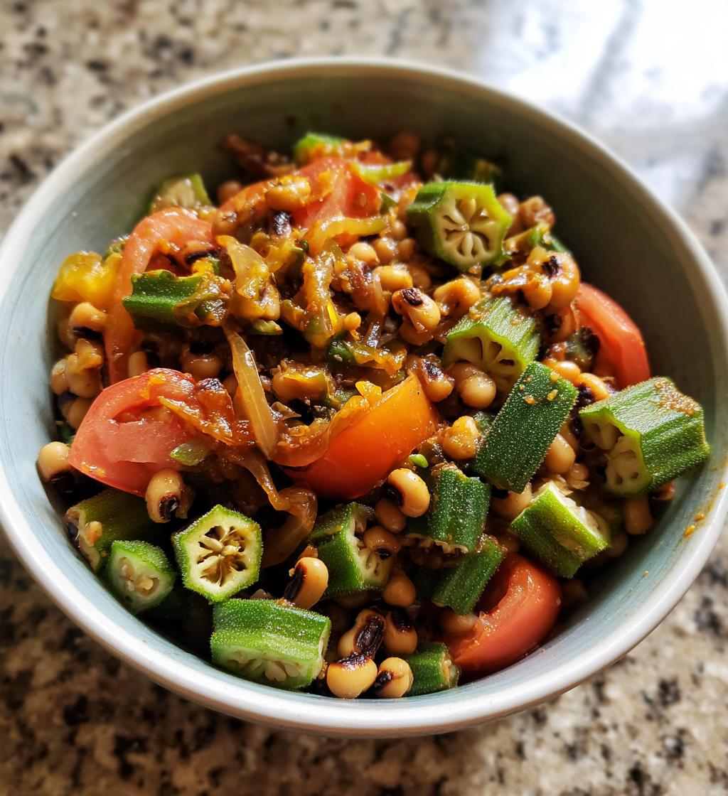 black eyed peas okra tomatoes