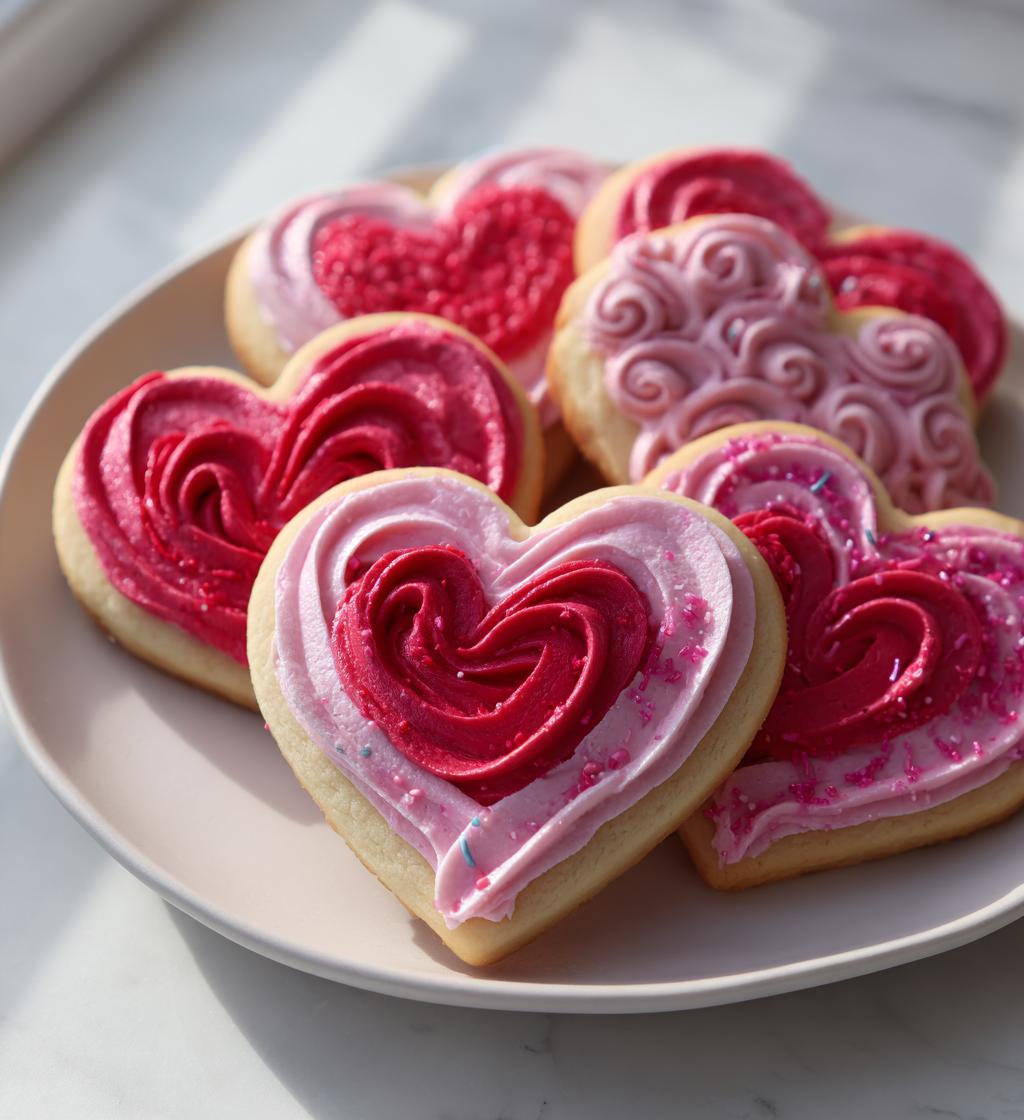 buttercream valentine cookies