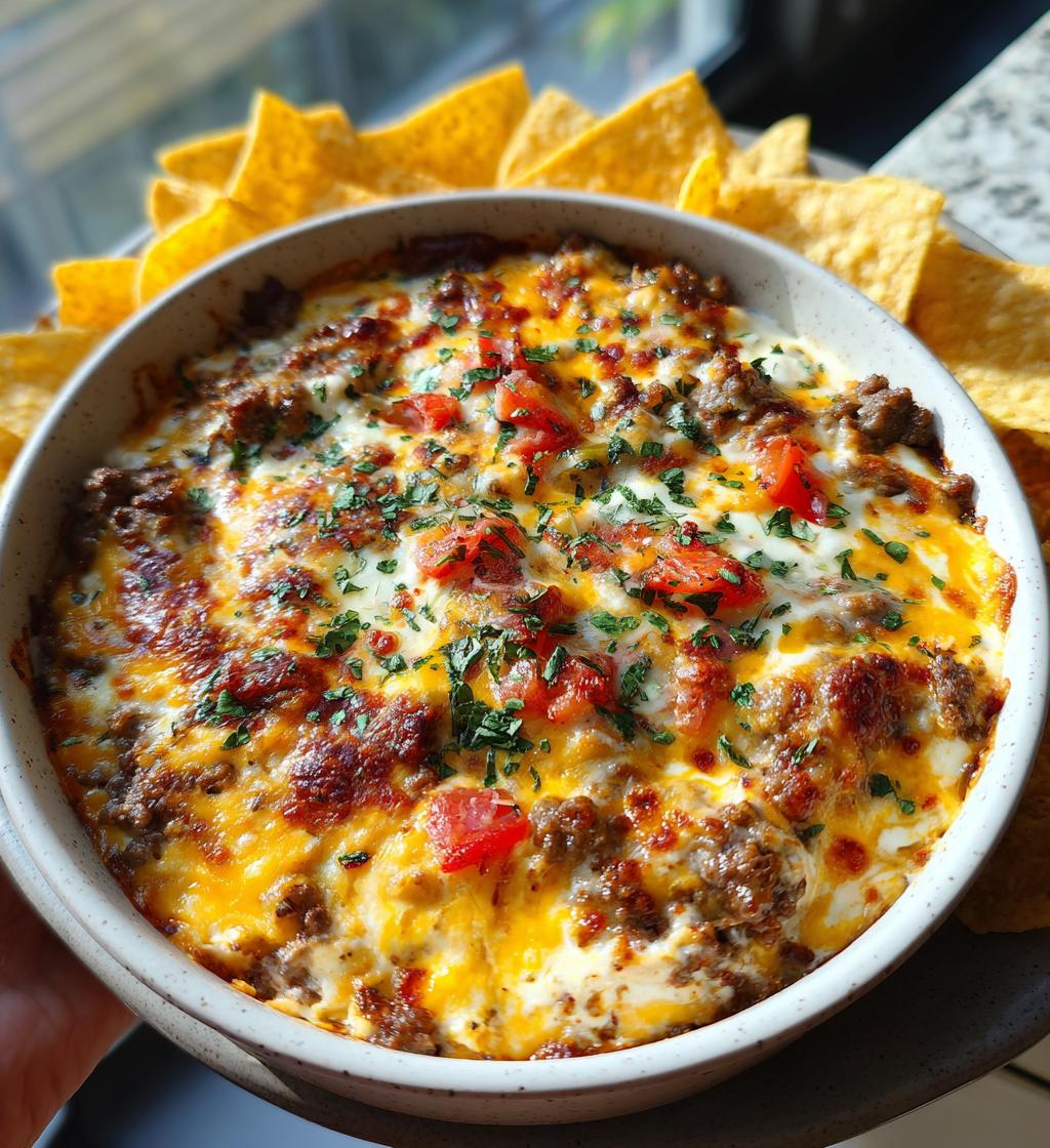 cheeseburger dip for game day