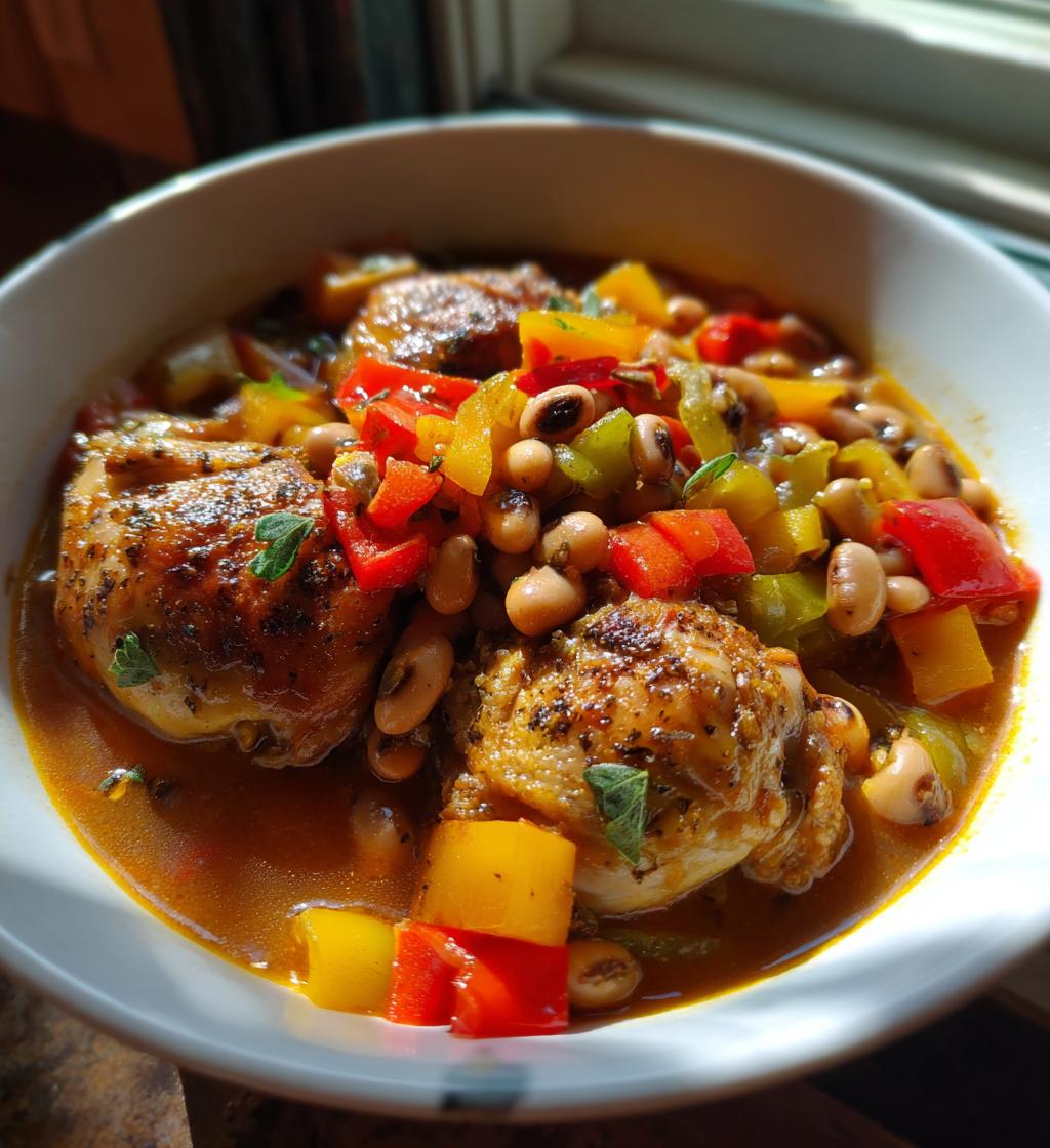 chicken and black eyed pea stew