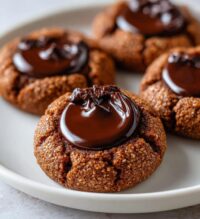 chocolate espresso thumbprint cookies