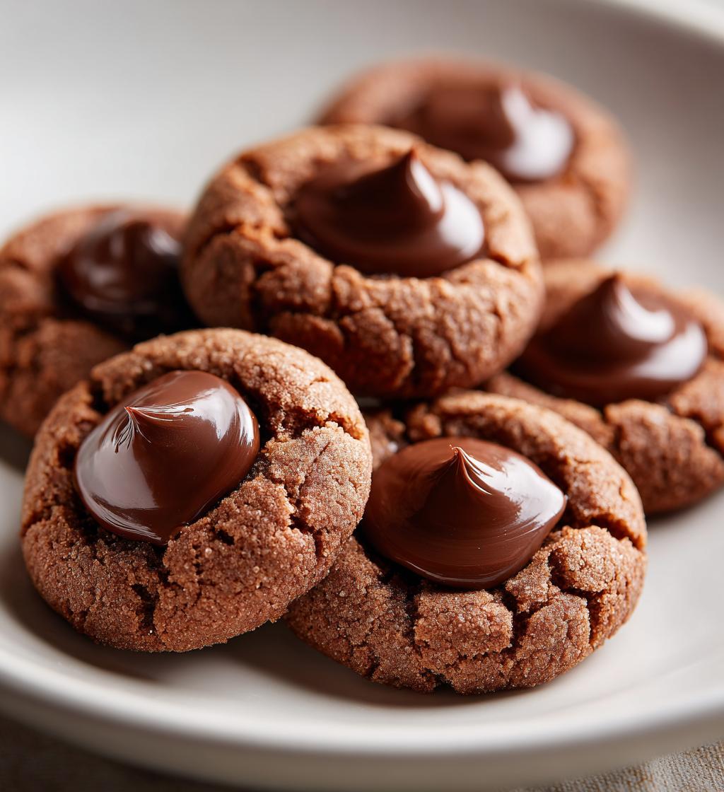 chocolate filled thumbprint cookies