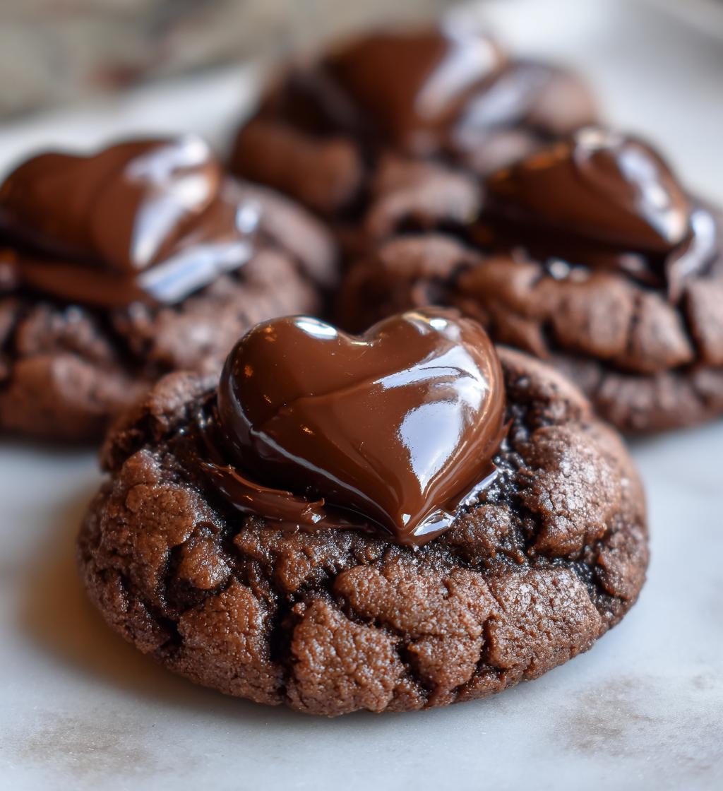 chocolate thumbprint cookies kisses