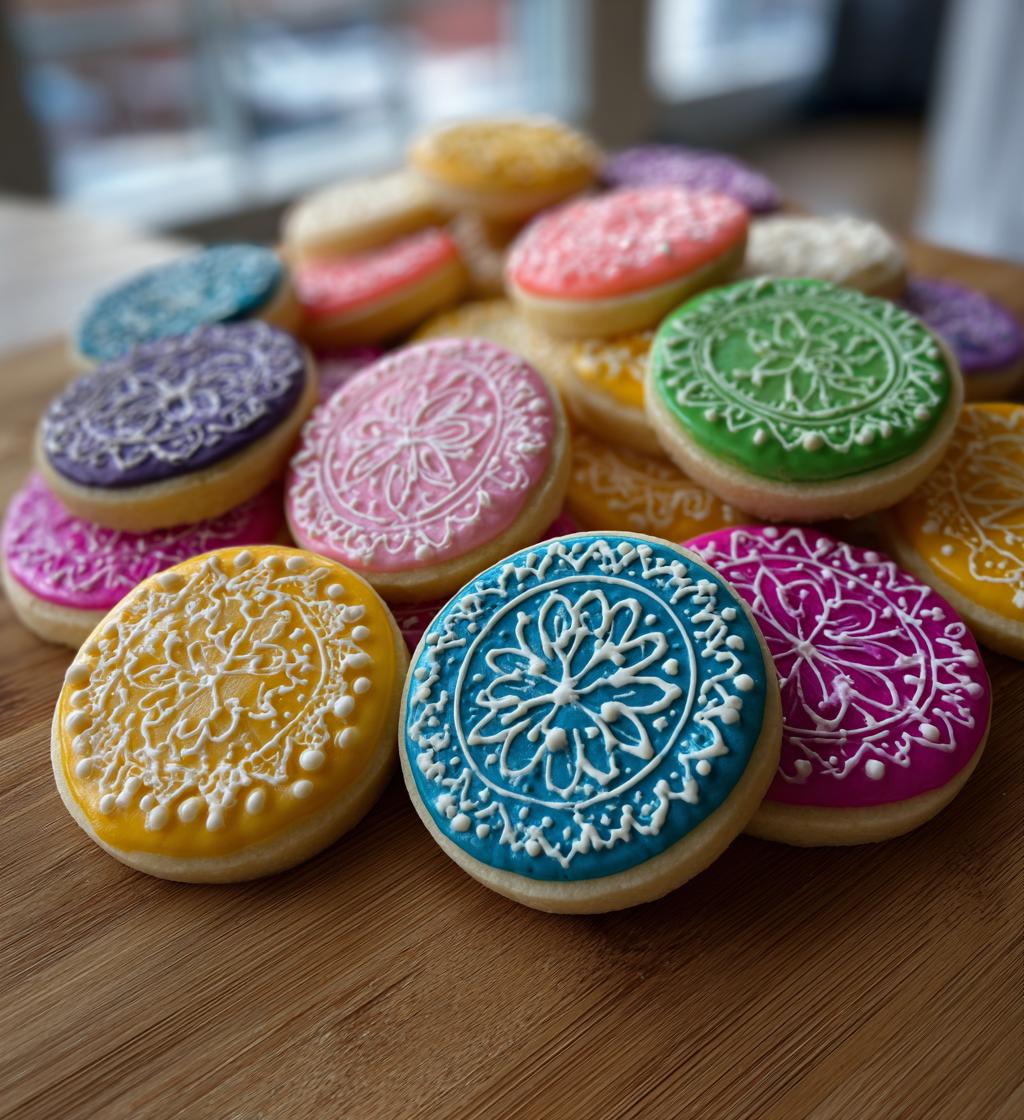 circle royal icing cookies