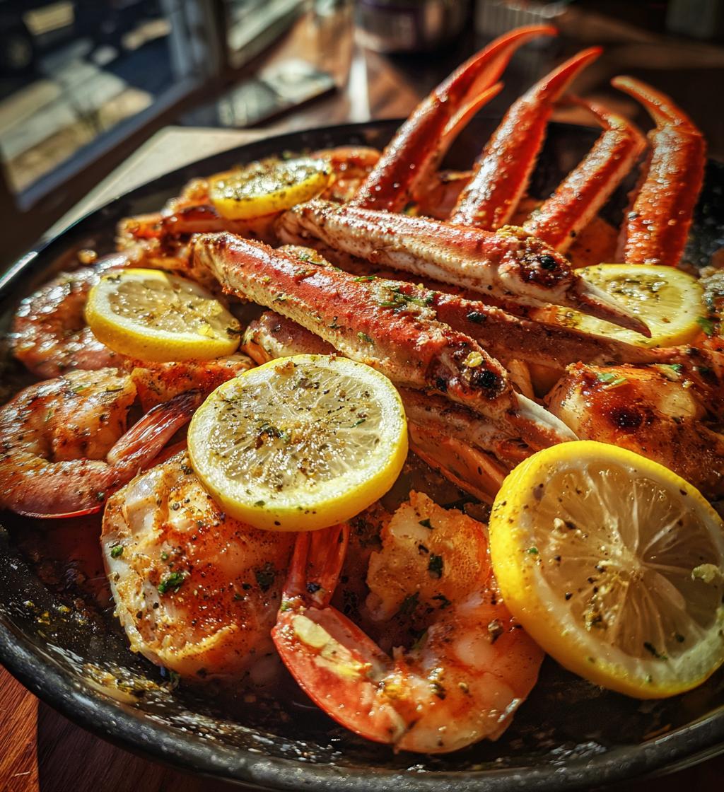 crab legs and shrimp